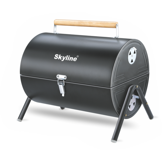 Skyline Barrel Charcoal Barbecue with 10 Skews – Ultimate Outdoor Grilling Experience - Skyline Appliances