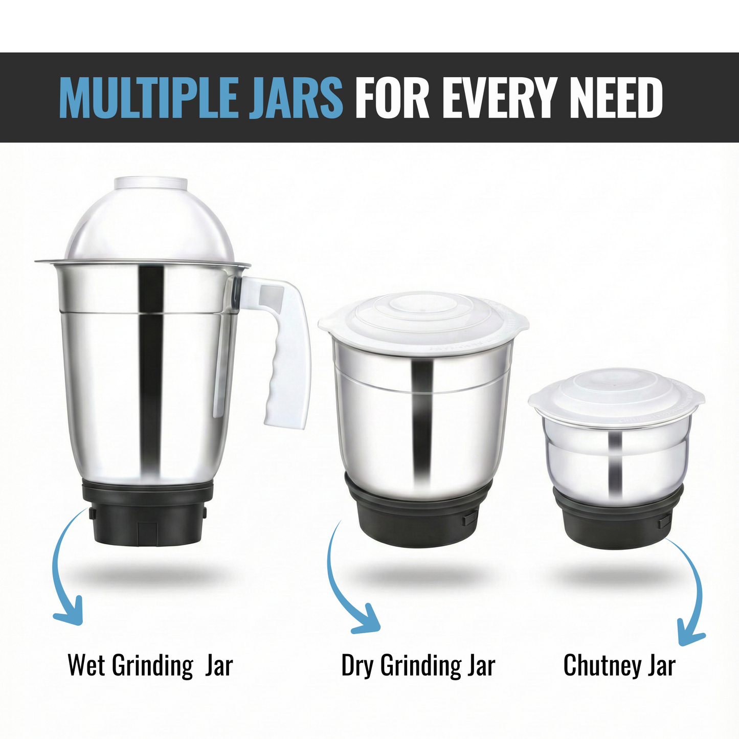 Power-Packed Mixer Grinder with 3 Jars – 600 Watts of Versatility