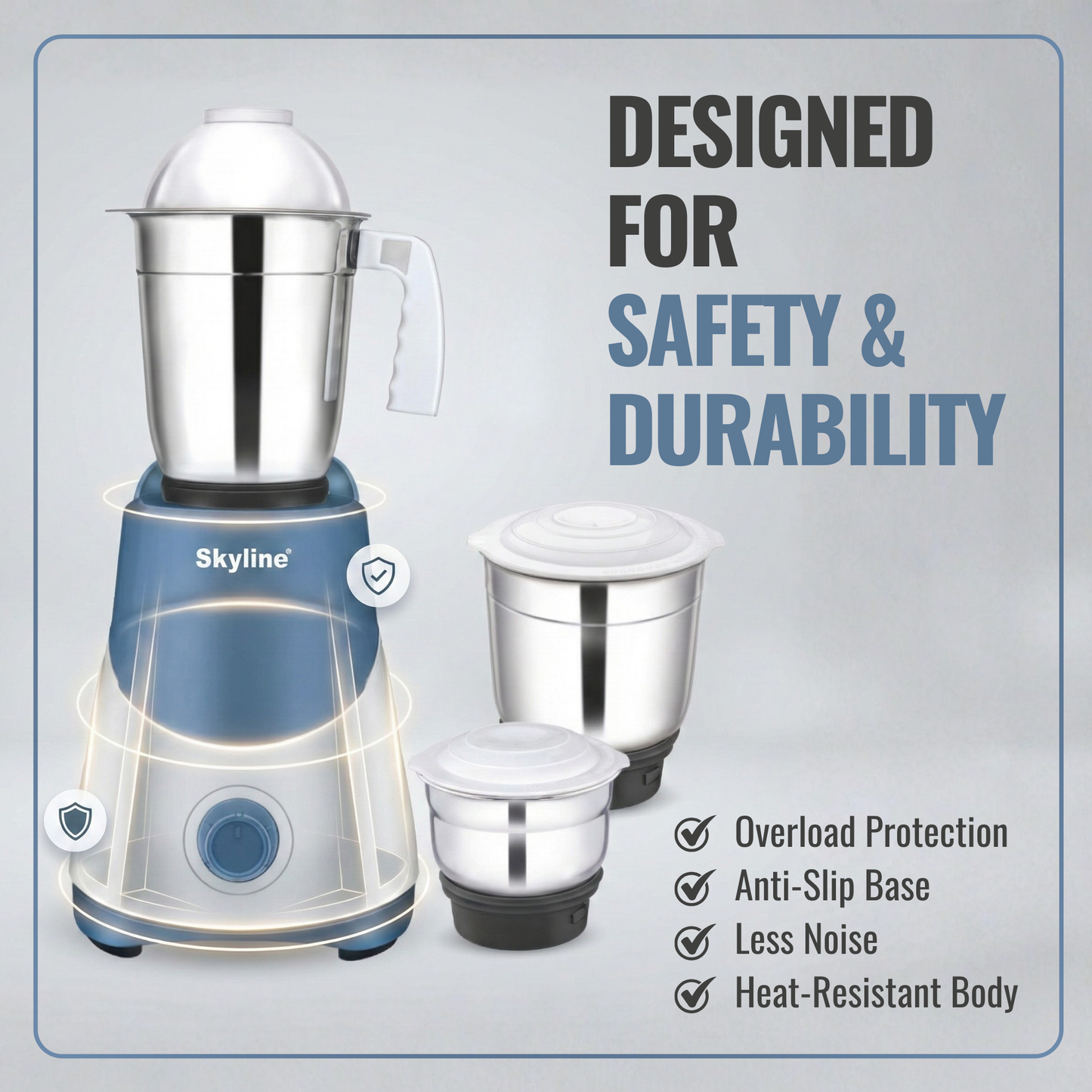 Power-Packed Mixer Grinder with 3 Jars – 600 Watts of Versatility