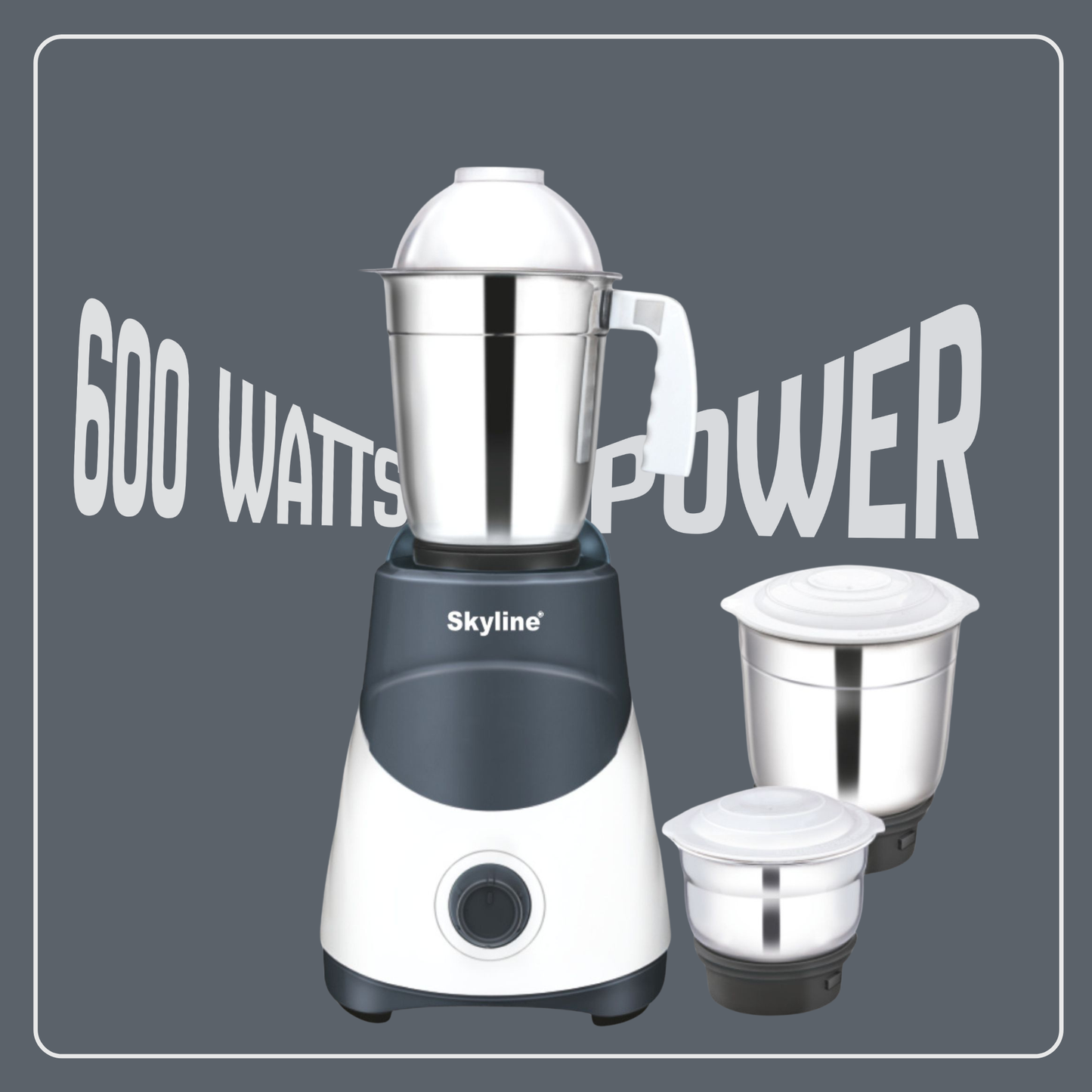 Power-Packed Mixer Grinder with 3 Jars – 600 Watts of Versatility