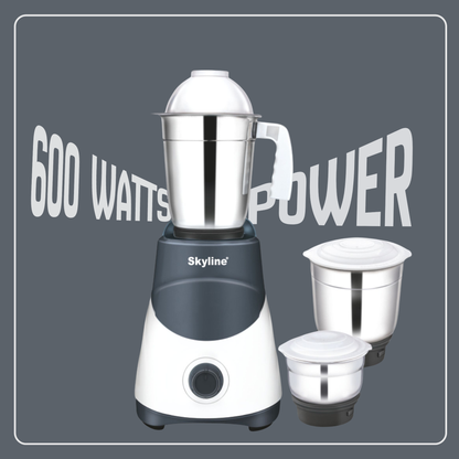 Power-Packed Mixer Grinder with 3 Jars – 600 Watts of Versatility