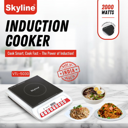 Skyline 2000W Induction Cooker| High-Efficiency, Multi-Function Cooking