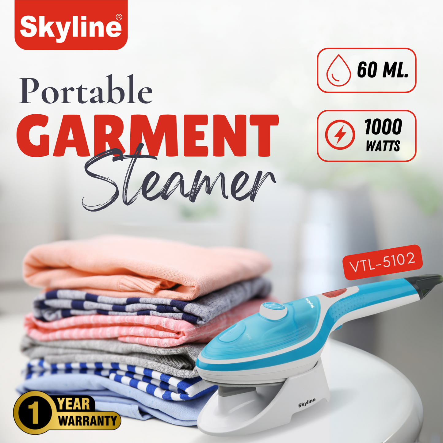 Skyline Portable Garment Steamer 900W-1000W