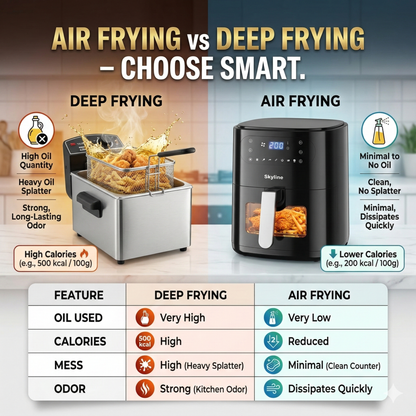 Skyline Digital Air Fryer 2000 Watts 7L – Big Capacity, Smart Cooking, Healthier Choices