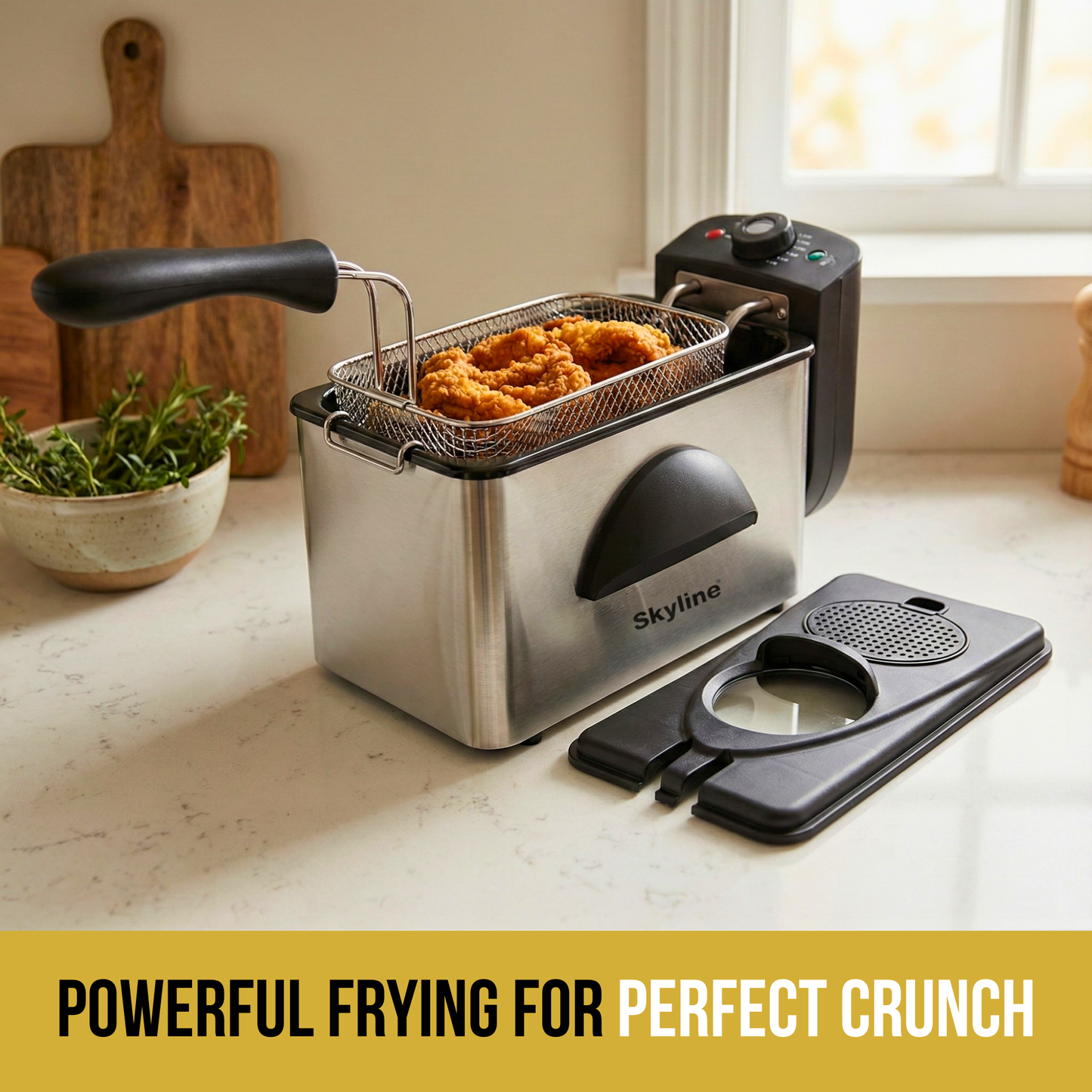 Skyline 2000W Deep Fryer | 2L Capacity with Adjustable Thermostat & Stainless Steel Design