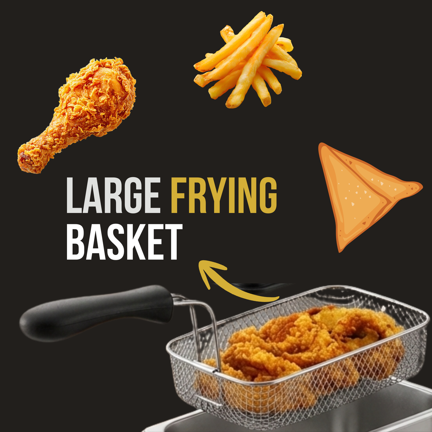 Skyline 2000W Deep Fryer | 2L Capacity with Adjustable Thermostat & Stainless Steel Design