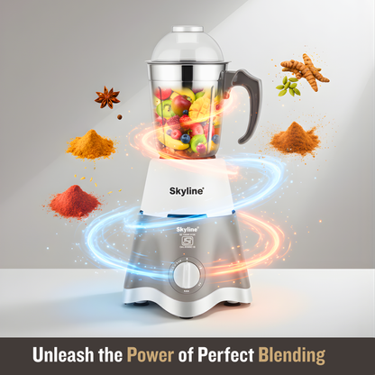 Skyline 550W Mixer Grinder with 2 Stainless Steel Jars | Robust Kitchen Companion