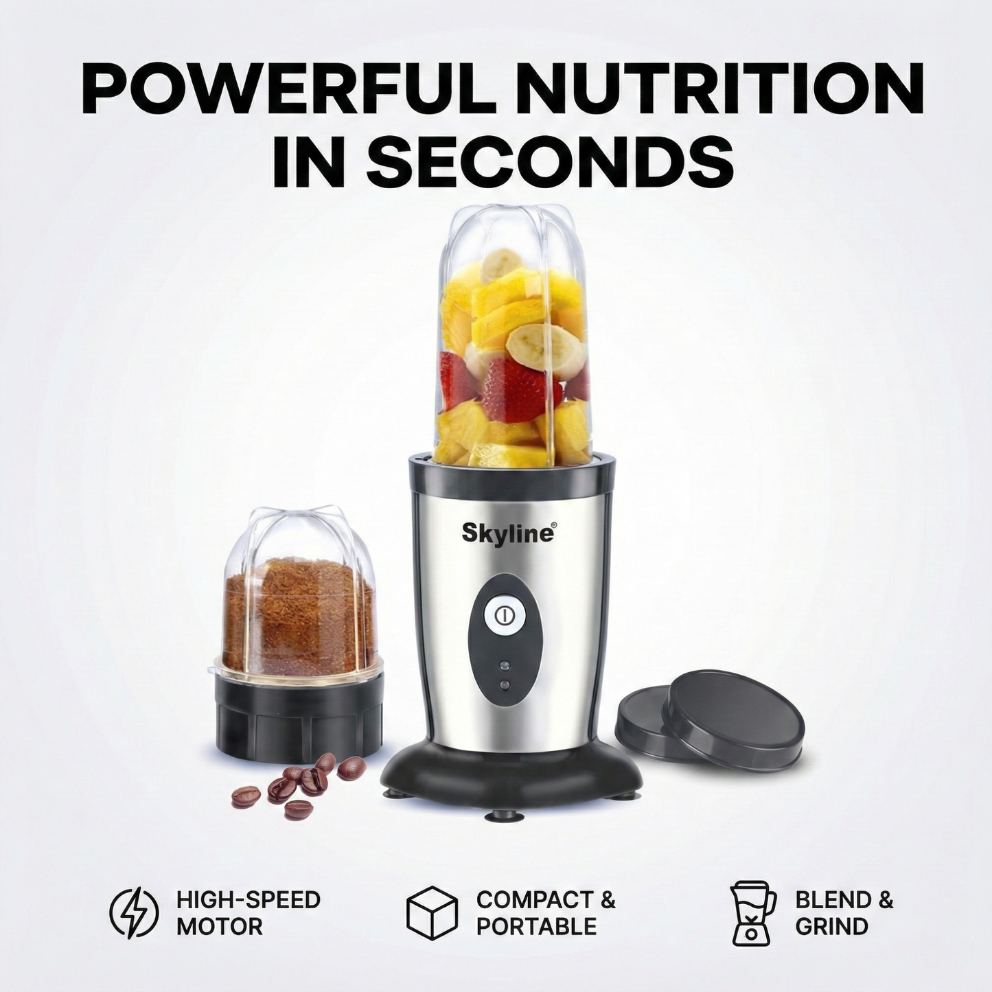 Skyline Nutri Mix 400 Watts – Compact Blender & Grinder with 2 Jars
