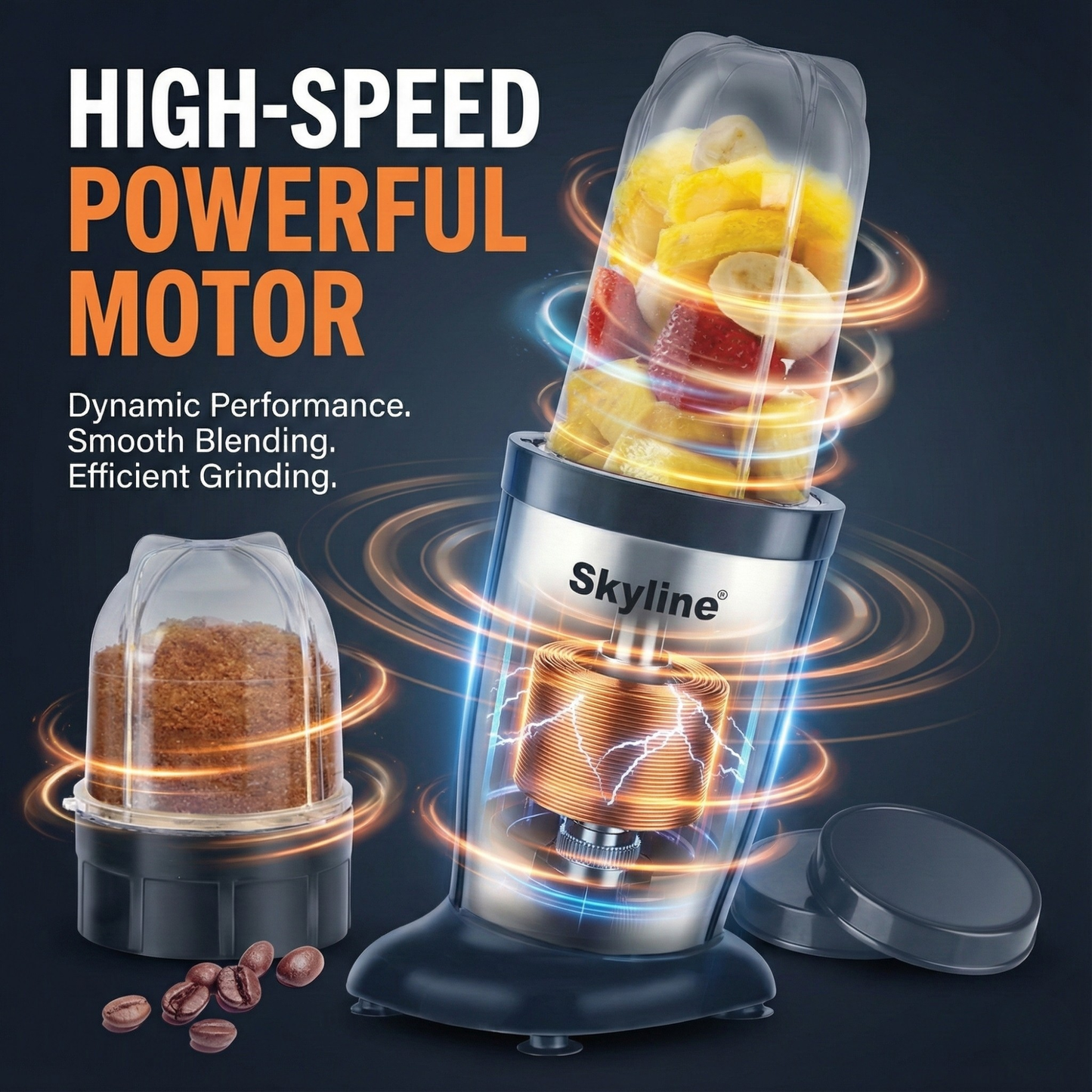 Skyline Nutri Mix 400 Watts – Compact Blender & Grinder with 2 Jars