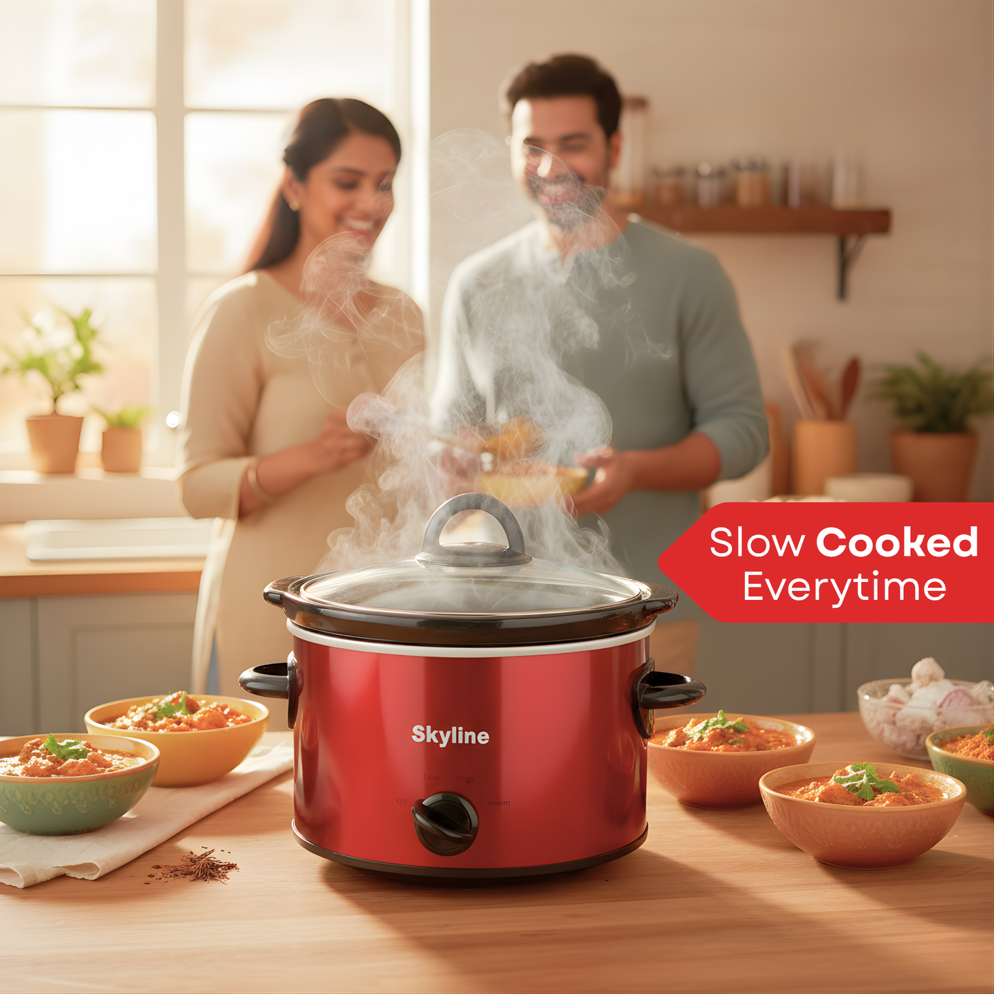 Skyline 3L Slow Cooker - Single Pot, 200 Watts for Perfect Slow Cooking