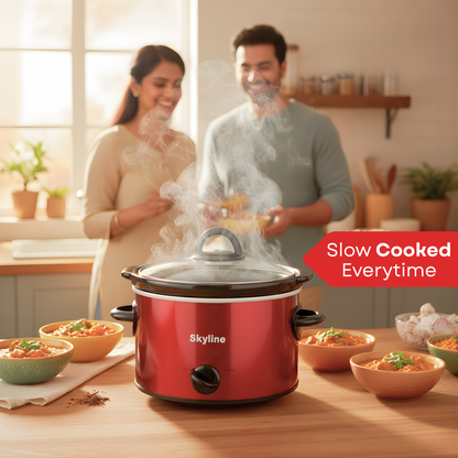 Skyline 3L Slow Cooker - Single Pot, 200 Watts for Perfect Slow Cooking