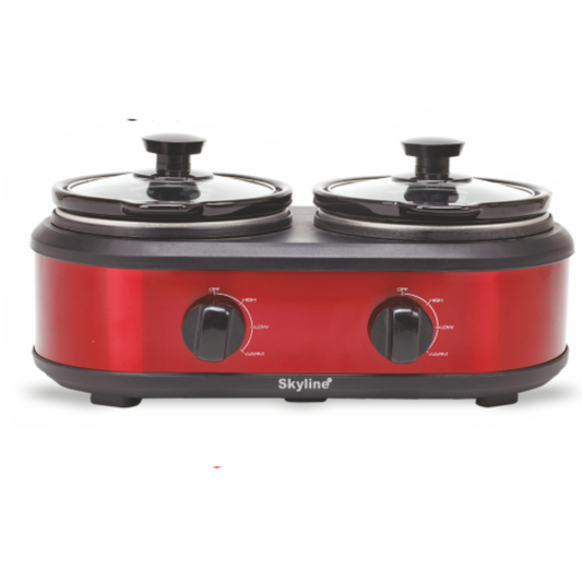 Skyline Dual-Pot Slow Cooker - 200 Watts, 2x1.25L for Versatile Cooking - Skyline Appliances