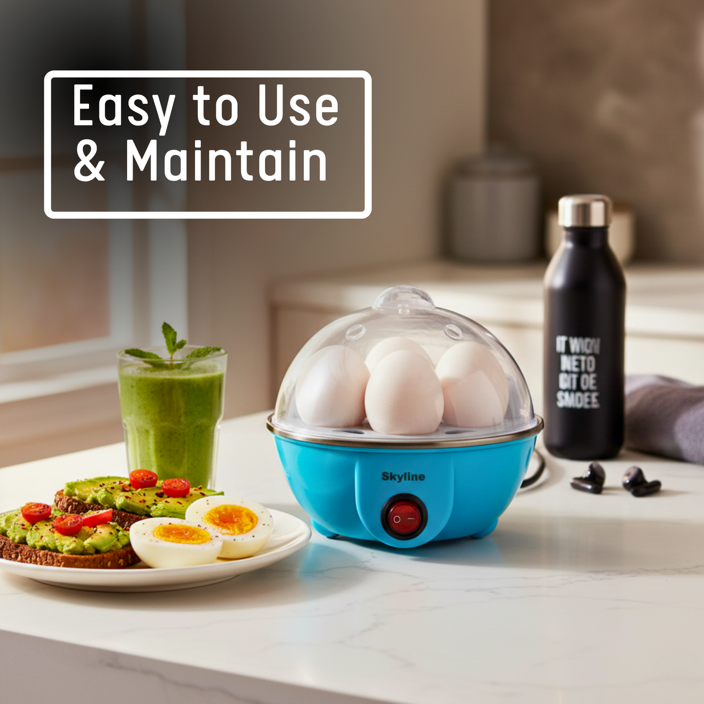 Skyline 350W Electric Egg Boiler, Quick & Easy Egg Cooker with BPA-Free Plastic