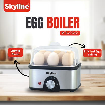 Skyline 500W Stainless Steel Electric Egg Boiler, Quick & Easy Perfect Eggs Every Time