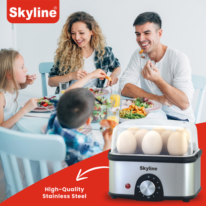 Skyline 500W Stainless Steel Electric Egg Boiler, Quick & Easy Perfect Eggs Every Time