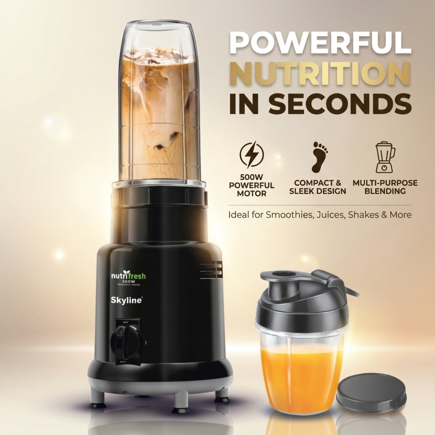 Skyline 500W Nutri Mixer Grinder Blender Smoothie Maker with 2 Jars