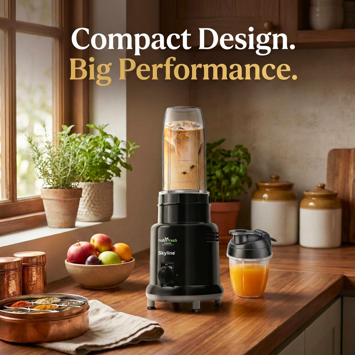 Skyline 500W Nutri Mixer Grinder Blender Smoothie Maker with 2 Jars