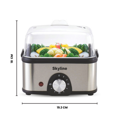 Skyline Electric Multi Cook 3-in-1 Pan, Stainless Steel, 400W - Steam, Boil & Cook