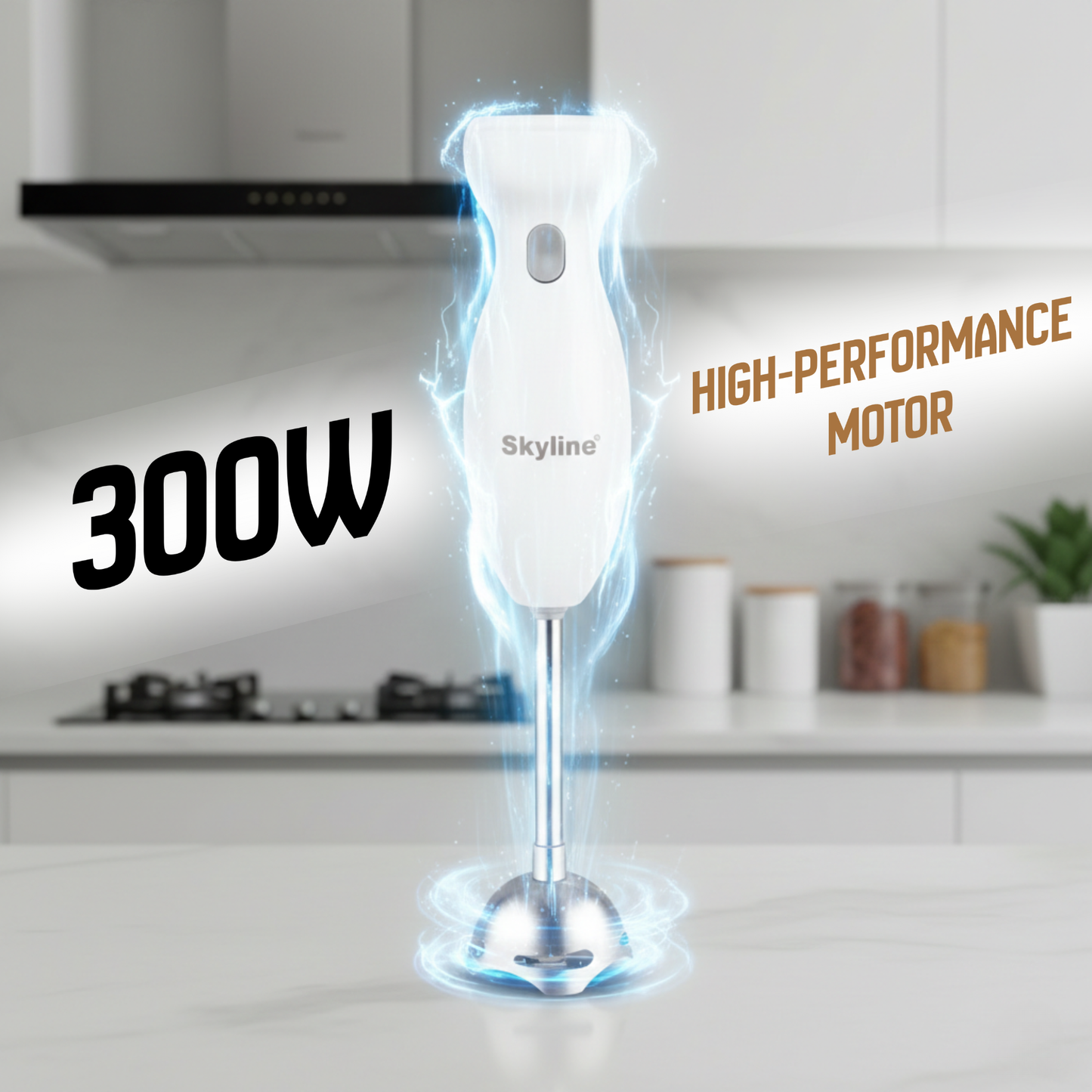 Skyline 300W Hand Blender with Stainless Steel Shaft – Durable and Versatile Blending Solution