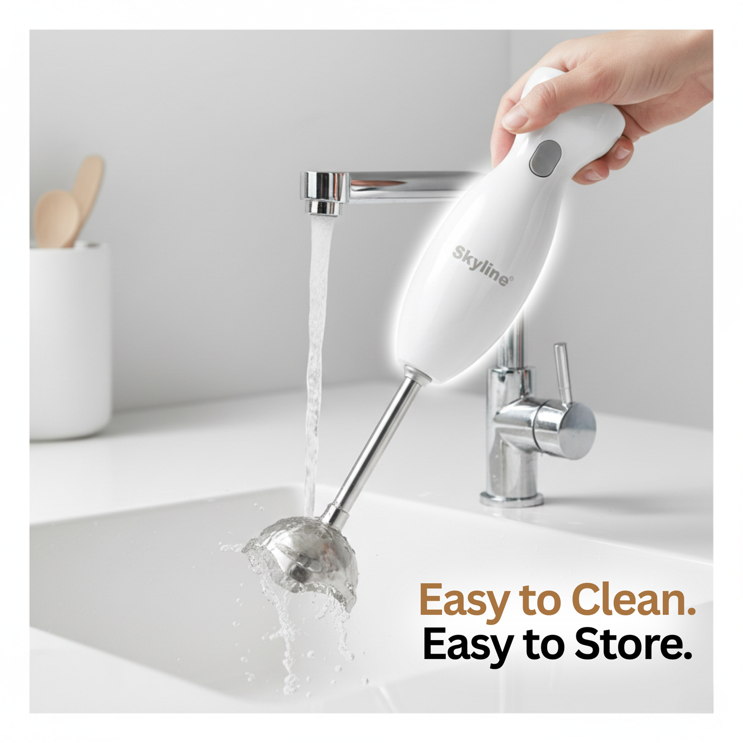 Skyline 300W Hand Blender with Stainless Steel Shaft – Durable and Versatile Blending Solution