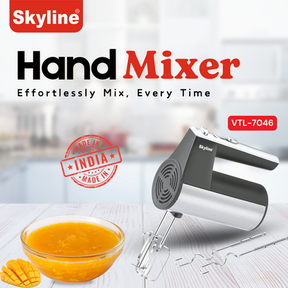 Skyline 400W Hand Mixer with 5-Speed and Turbo Function | Effortless Mixing and Blending