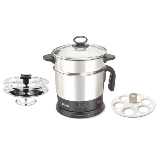 Skyline 1.7L 1500W All-in-One Multipurpose Kettle – Perfect for Momos, Idlis, Noodles & More!