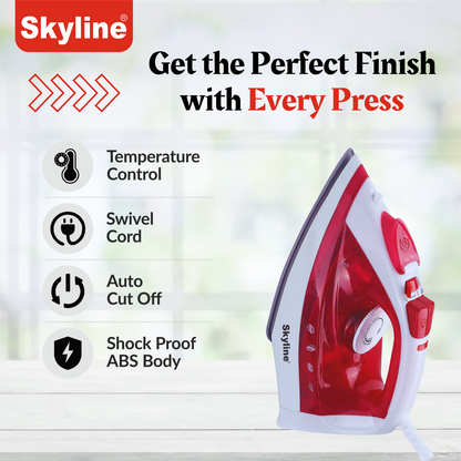 Skyline Steam and Spray Iron 1600W Cordless with Burst Function