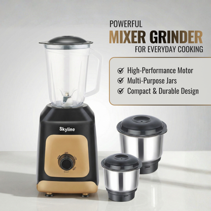 Skyline 600W Mixer Grinder with 3 Jars
