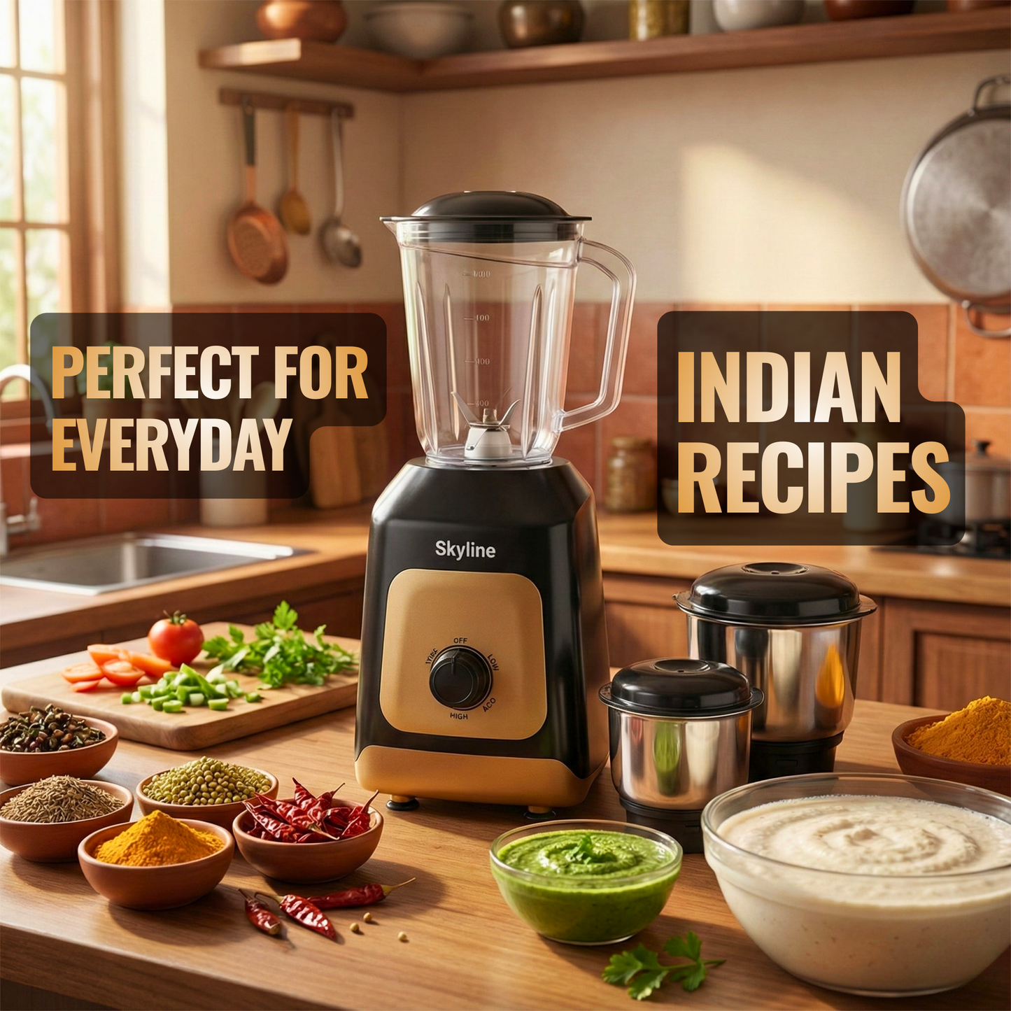 Skyline 600W Mixer Grinder with 3 Jars