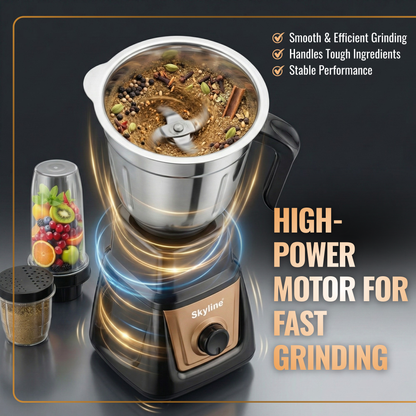 Skyline 600-Watt Mixer Grinder with 4 Jars – Versatile Power for All Your Culinary Needs