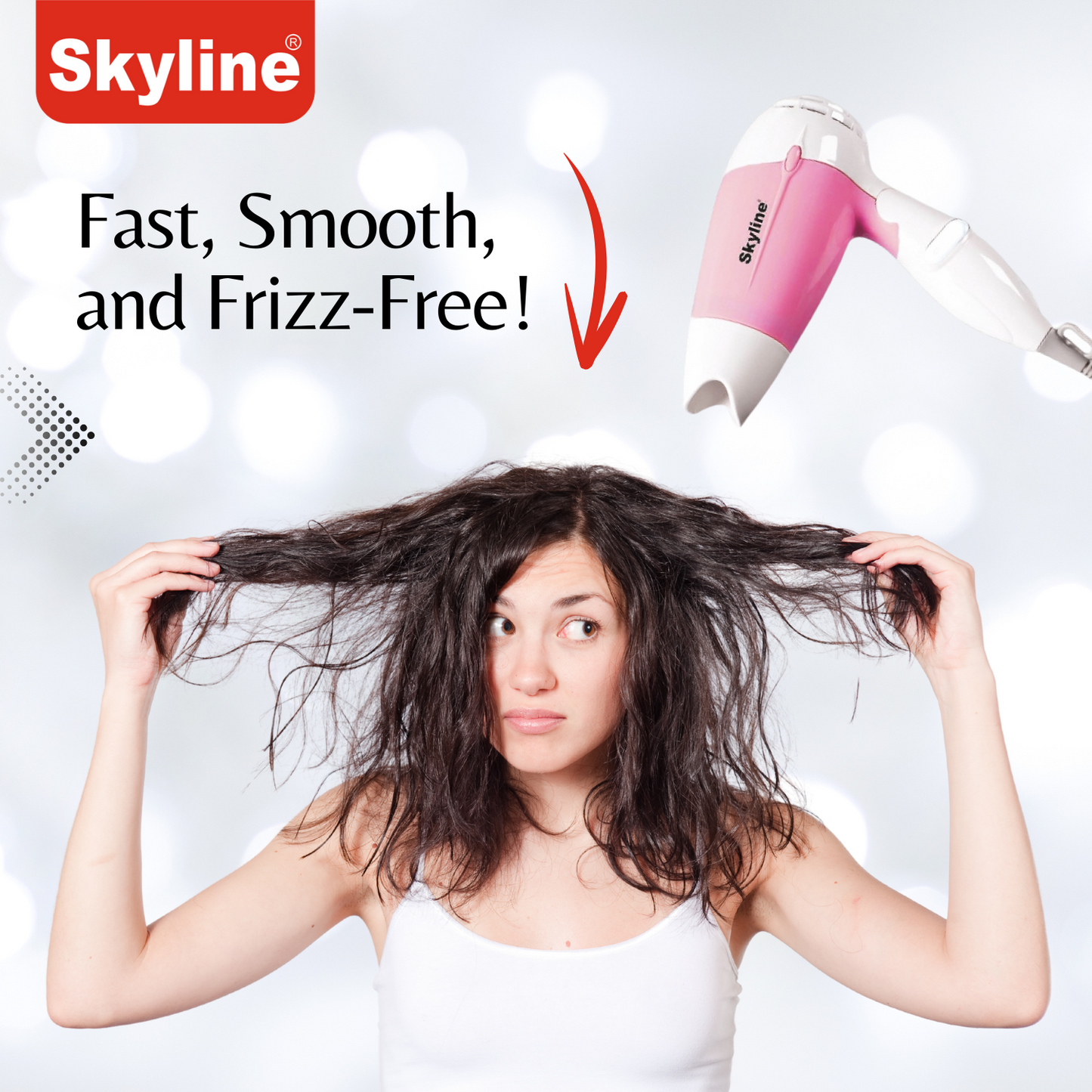 Skyline Hair Dryer 700W Style On The-Go with Precision