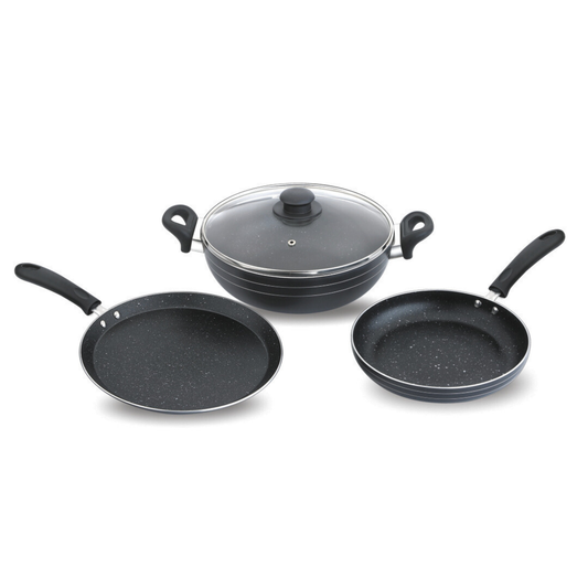 Skyline Non-Stick Cookware Set, 240mm Frying Pan, 280mm Dosa Tawa & 240mm Kadhai