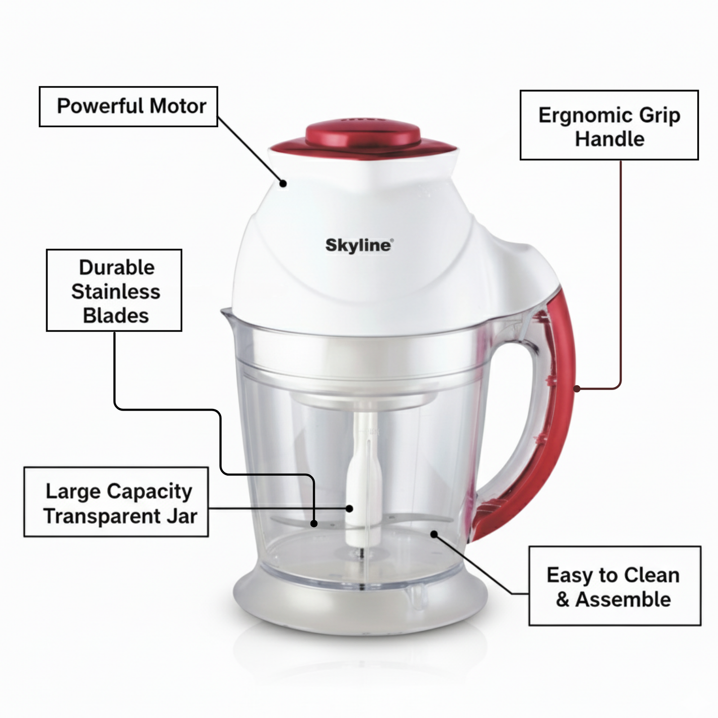 Skyline Electric Chopper 300 Watts with 700ml Capacity
