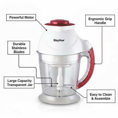 Skyline Electric Chopper 300 Watts with 700ml Capacity