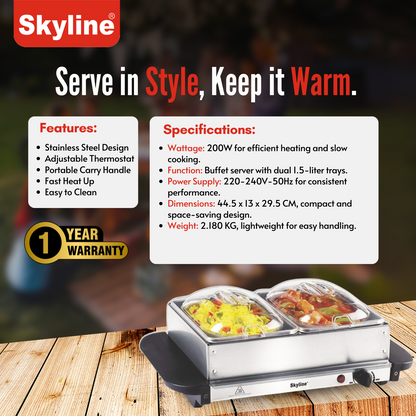 Skyline Buffet Server 200W 3-Liter