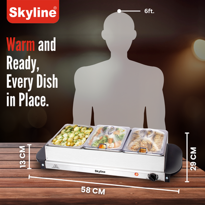 Skyline Buffet Server 3 x 1.5L Buffet Trays