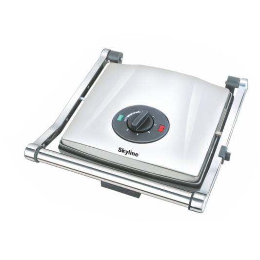 Skyline 2000W 4-Slice Electric Press Griller with Non-Stick Ribbed Plates & Auto-Cut Function - Skyline Appliances