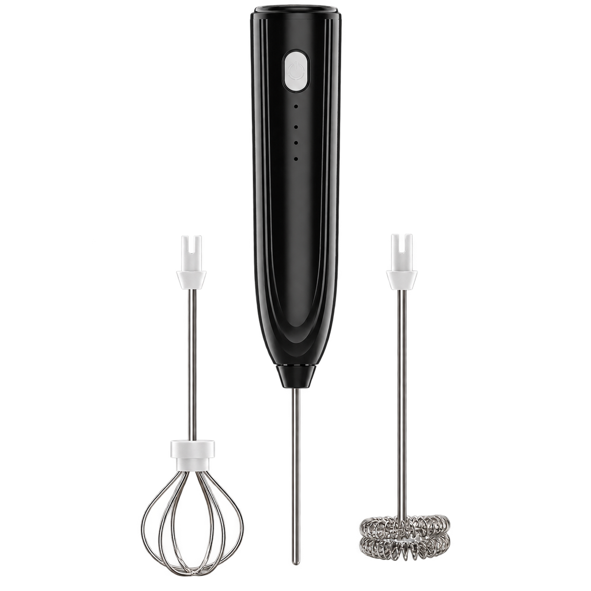 Skyline BF-1202 wireless rechargeable milk frother with balloon and spring whisk attachments