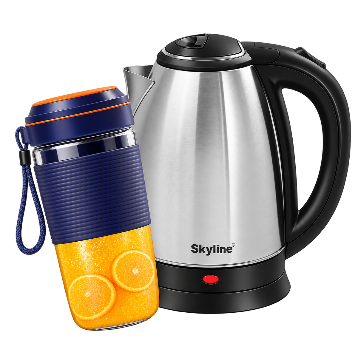 Skyline Brew & Blend Set with 1.8L electric kettle and 400ml portable juice blender