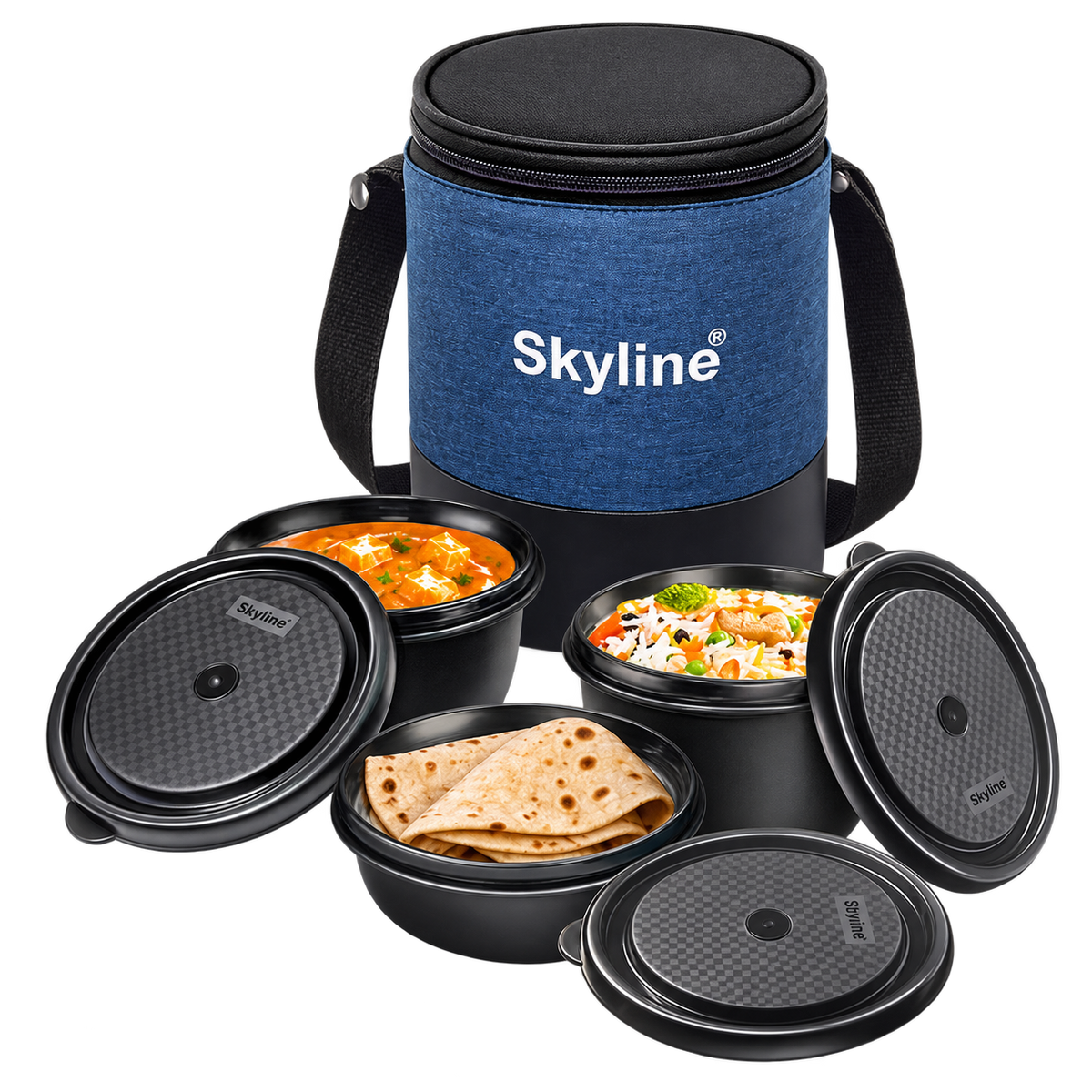 Skyline Corporate Set insulated lunch box with 3 microwave-safe food containers and carry bag