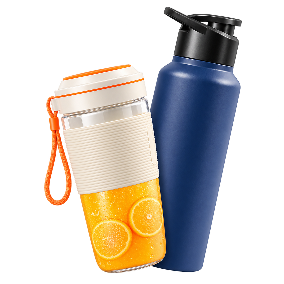 Skyline Healthy Set with 400ml portable juice blender and 750ml blue stainless-steel bottle