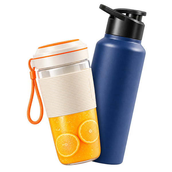 400ml Portable Juice Blender + 750ml Stainless Steel Bottle Healthy Set