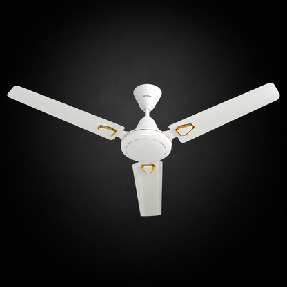 Skyline Skyglide 48 inch white ceiling fan premium dark studio view