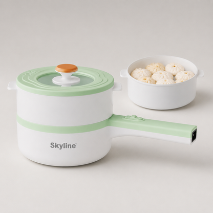 Skyline VTL-2060 mint electric pan and steamer alternate studio angle