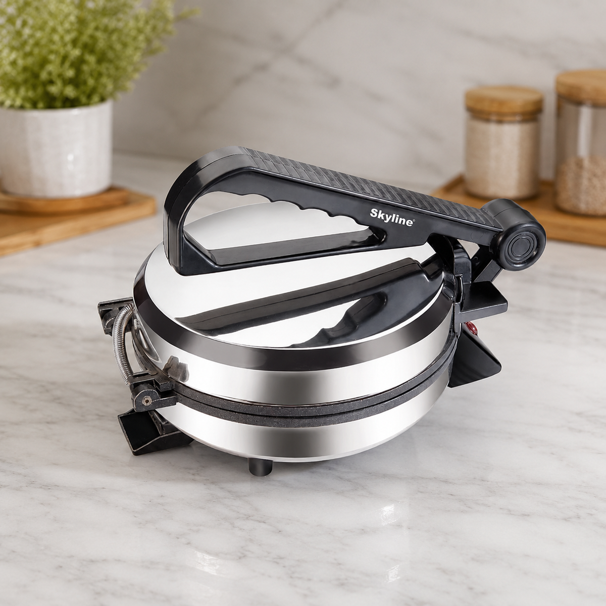 Skyline VTL-2828 stainless steel roti maker in a premium kitchen