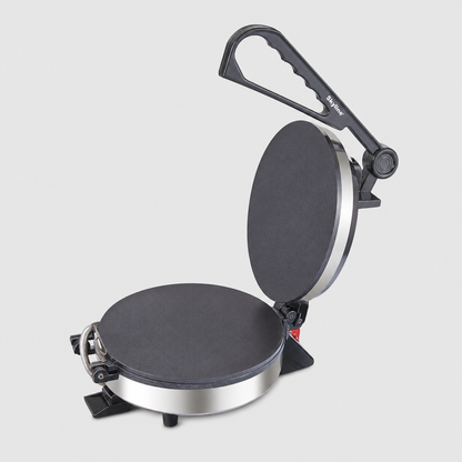Open Skyline VTL-2828 roti maker showing both round cooking plates