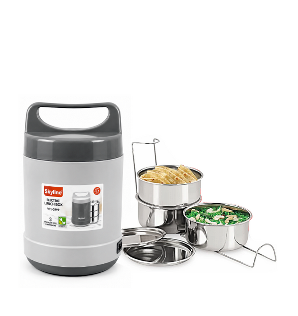 Electric Lunch Box with 3 Stainless Steel Container VTL-2999