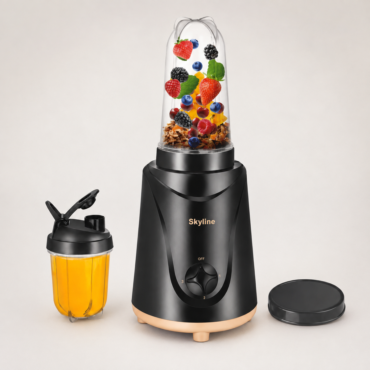 Skyline VTL-4455 Nutri Mix Pro alternate studio angle with accessories