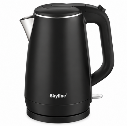 Skyline VTL-5016 1.5L 1500W double wall electric kettle in Black on plain white background