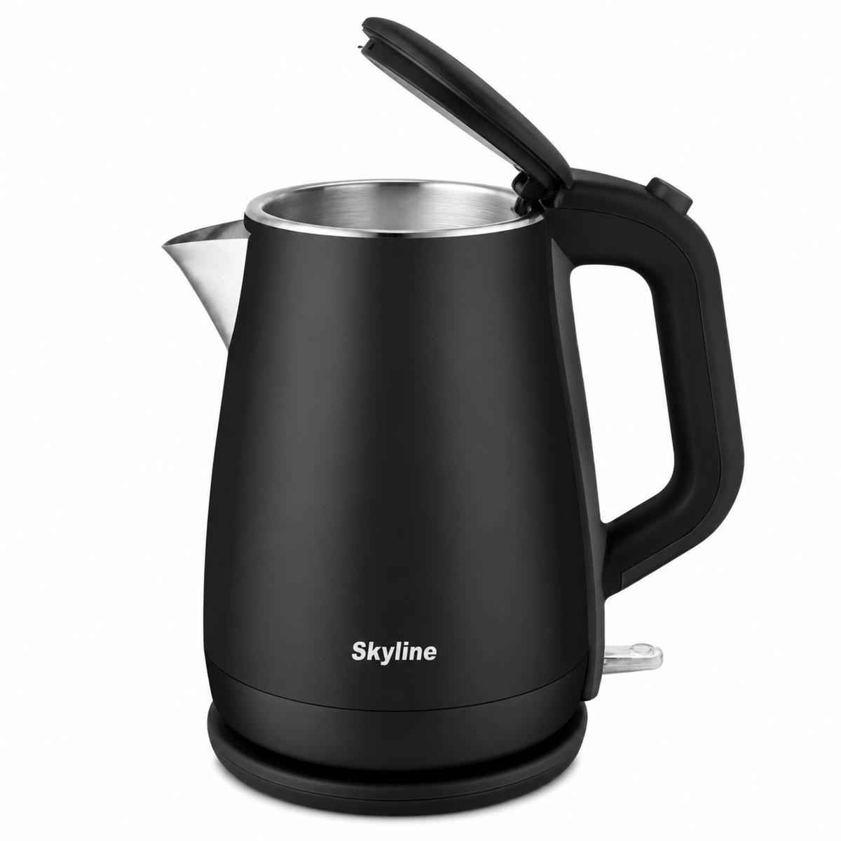 Skyline VTL-5016 black kettle open lid spout and switch detail